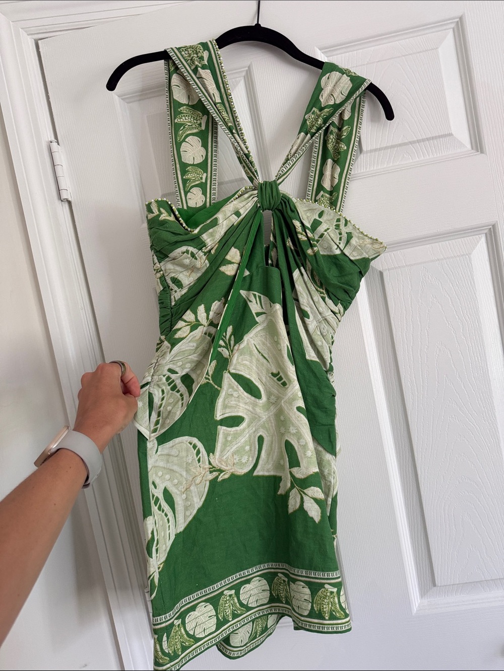 Farm Rio Green Lace Monsteras mini dress - Picture 3 of 4